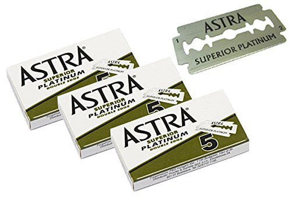 Astra Superior Premium Platinum Double Edge Safety Razor Blades – Pack of 5 Boxes with 500 Blades