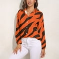 thumbnail image 3 of Wild Tiger Stripe Pattern Long Sleeve Blouse Woman Streetwear Casual Shirts Summer Oversize Woman Streetwear Clothing Birthday Present, 3 of 7