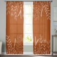 thumbnail image 2 of Burnt Orange Fall Sheer Curtains 84 Inches Long 2 Panels Set, Window Sheer Curtains for Living Room/Bedroom, Thanksgiving Eucalyptus Leaves Abstract Light Filtering Rod Pocket Curtain 52'' x 84'' x 2, 2 of 7