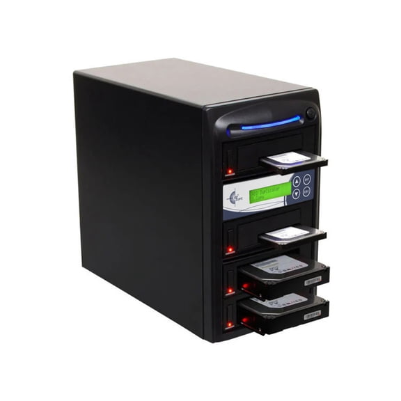 EZ DUPE 1 to 3 SSD HDD Hard Drive Duplicator - 18GB/Min - Standalone Copier and Sanitizer/Eraser for Multiple SATA 3.5 Disk & 2.5 Solid State Drives at copy speed up to 300MB/Sec (H03PROHEB)