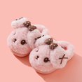 thumbnail image 6 of CUZIBR Baby Girls Slippers Boys Cute Rabbit Animal Fuzzy House Slippers Close Toe Warm Winter Soft Indoor Footwear,Pink,5.5-6 Years, 6 of 7