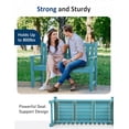thumbnail image 3 of Stoog Outdoor Bench, 2-Person Park Garden Bench with Armrest, Loveseat Porch Chair with 800 lbs Capacity, HIPS All-Weather for Patio Porch Backyard, Blue, 3 of 7