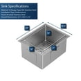thumbnail image 6 of Karran Usa WS-33-PK1 Elite Workstation 23" Undermount Single Basin Stainless Steel Kitchen, 6 of 6
