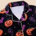 thumbnail image 6 of Yuncity Halloween Pajamas Women Printed Collar Long Sleeve Long Pants Trendy Cute Pajama Sets Black Xl, 6 of 9