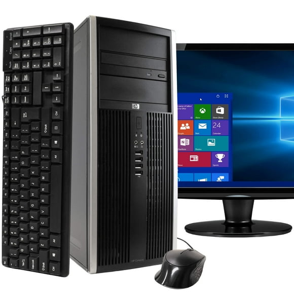 HP Compaq Elite 8100 Tower Computer PC, 3.20 GHz Intel i5 Dual Core Gen 1, 4GB DDR3 RAM, 500GB SATA Hard Drive, Windows 10 Home 64 bit, 22" Screen Refurbished