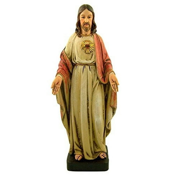 Avalon Gallery Sacred Heart Jesus Christ Resin Statue, 8 Inch