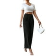 thumbnail image 5 of Women's Casual Plain Straight Leg Black Pants Petite XXS (0), 5 of 5