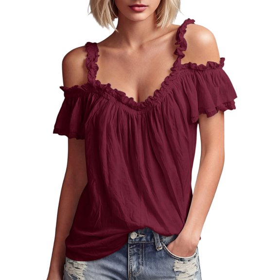 WEIWEN T Shirts for Women Plus Size Graphic Tee Dressy Casual Cotton Linen Top Loose Fit V Neck Short Sleeve Summer Blouse RD1, XXL
