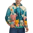 thumbnail image 2 of Kdxio Cute Animal Party Print Mens Casual Hooded Collar Drawstring Hoodies Pullover Sweatshirts Casual Long Sleeve Shirts-4X-Large, 2 of 7