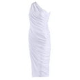 thumbnail image 6 of HDE Women's One Shoulder Midi Cocktail Dress (White, 1X), 6 of 6