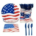 thumbnail image 3 of Yhmxh 24pcs American Flag Independence Day Tableware, 4th of July 6" Spoons for American Memorial Day Decorations, Stars and Stripes Patriotic Party Supplies Red White Blue Desktop Decor, 3 of 6