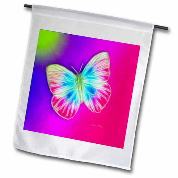 3dRose, Pastel Butterfly D, 12 x 18 inch Garden Flag