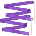 thumbnail image 3 of 2Pcs 2m Colorful Rhythmic Gymnastics Ribbon Dancing Gymnastics Ribbon Dancing Streamers for Kids Children (Purple), 3 of 8