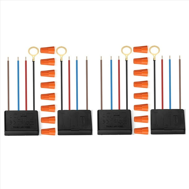 Paquete de 4 Interruptores de Lámpara TáCtil, Módulo de Control de Lámpara TáCtil para LED Regulable, Bombillas, Kit de Reemplazo de Interruptor de Lámpara con Tapas de Cableado