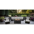 thumbnail image 3 of Innesbrook Collection 9-Piece Aluminum Patio Conversation Set with Grey Cushions and Rectangle Fire Table, 3 of 3