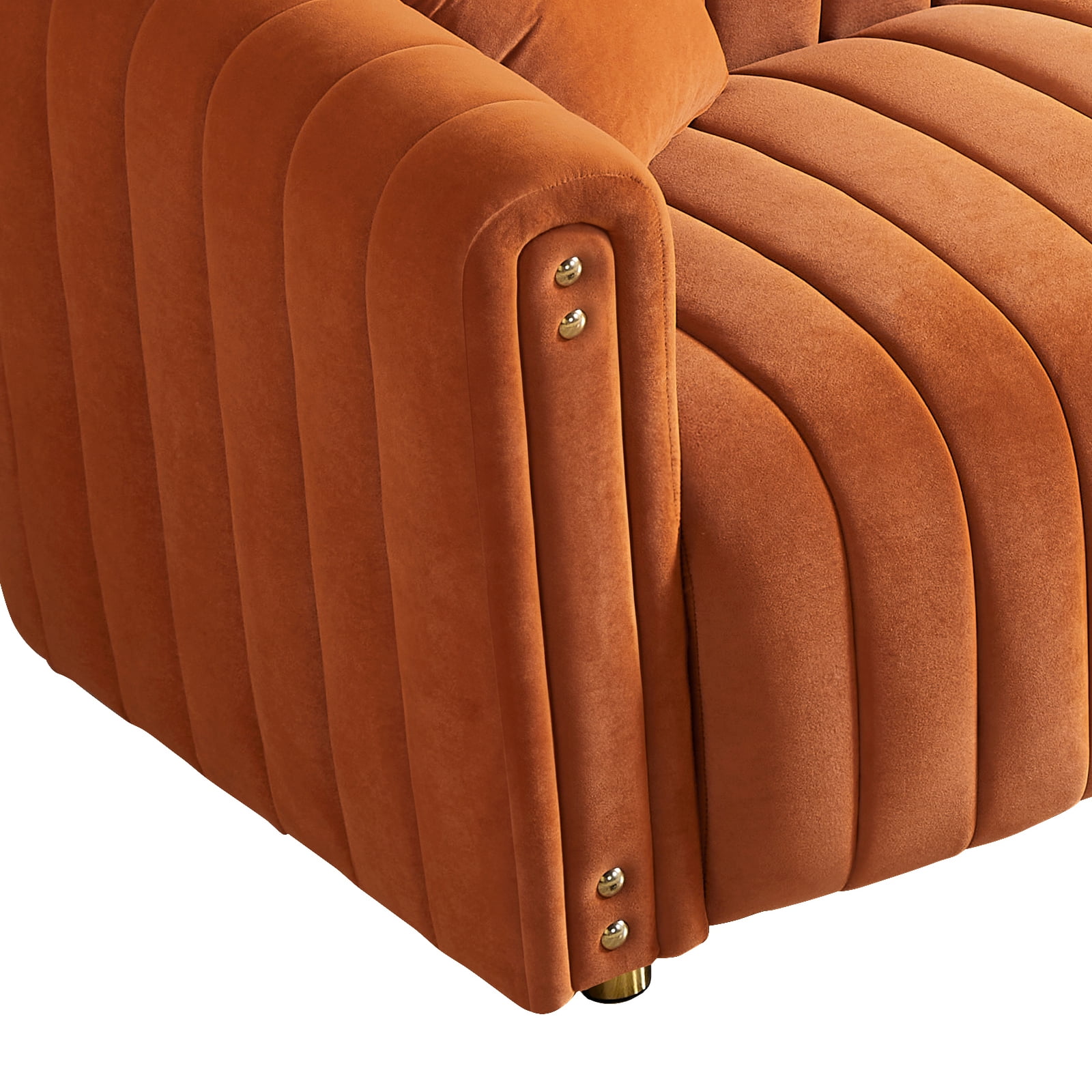 Resenkos Velvet Futon Sofa, Loveseat Couch for Living Room, Bedroom Apartment, Studio and Small Space, Orange Resenkos Velvet Futon Sofa, Loveseat Couch for Living Room, Bedroom Apartment, Studio and Small Space, Orange