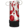 thumbnail image 3 of Botas de combate de tacón grueso con estampado de patrón de plataforma con cordones para mujer rojo plata 36, 3 of 5
