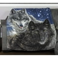 Dawhud Dire Super Soft Eclipse Wolves Fleece Throw Blanket 50"x60