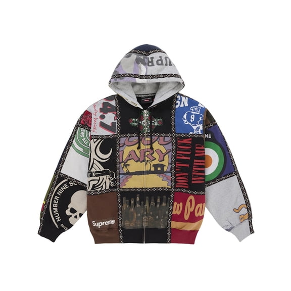 Supreme Men's Number (N)ine Patchwork Zip Up Hooded Sweatshirt Multicolor, from StockX