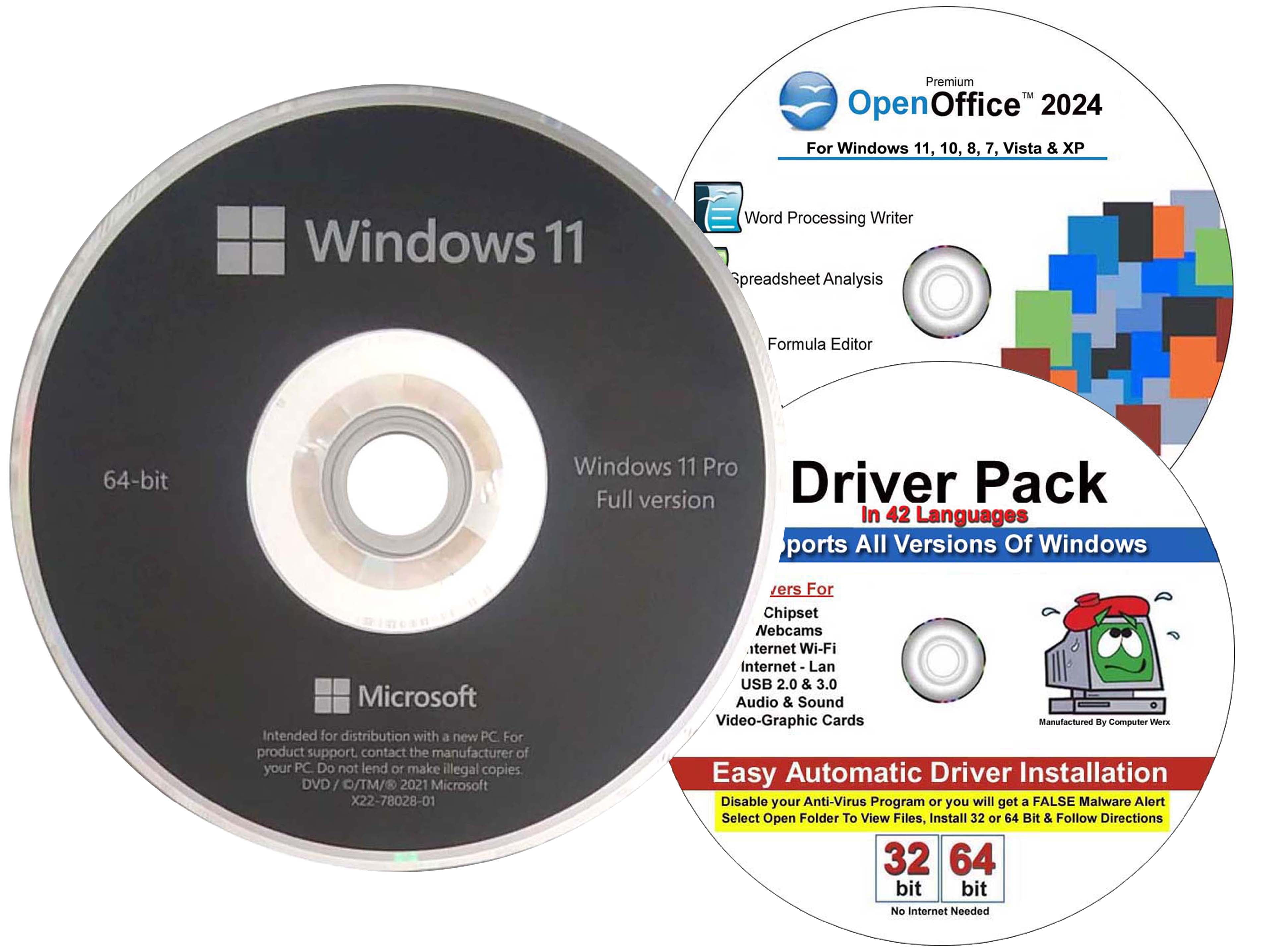 Computer Werx, Windows 11 Professional, OEM DVD, Drivers Pack