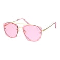 thumbnail image 2 of Womens Rimless Rectangular Luxury Designer Style Metal Rim Sunglasses Gold Pink, 2 of 4