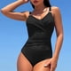 thumbnail image 4 of Traje de baño de una pieza para mujer, conjuntos de bikini para mujer, trajes de baño de color liso para mujer, trajes de baño fruncidos con tiras cruzadas, traje de baño con cuello en V, traje de bañ, 4 of 9