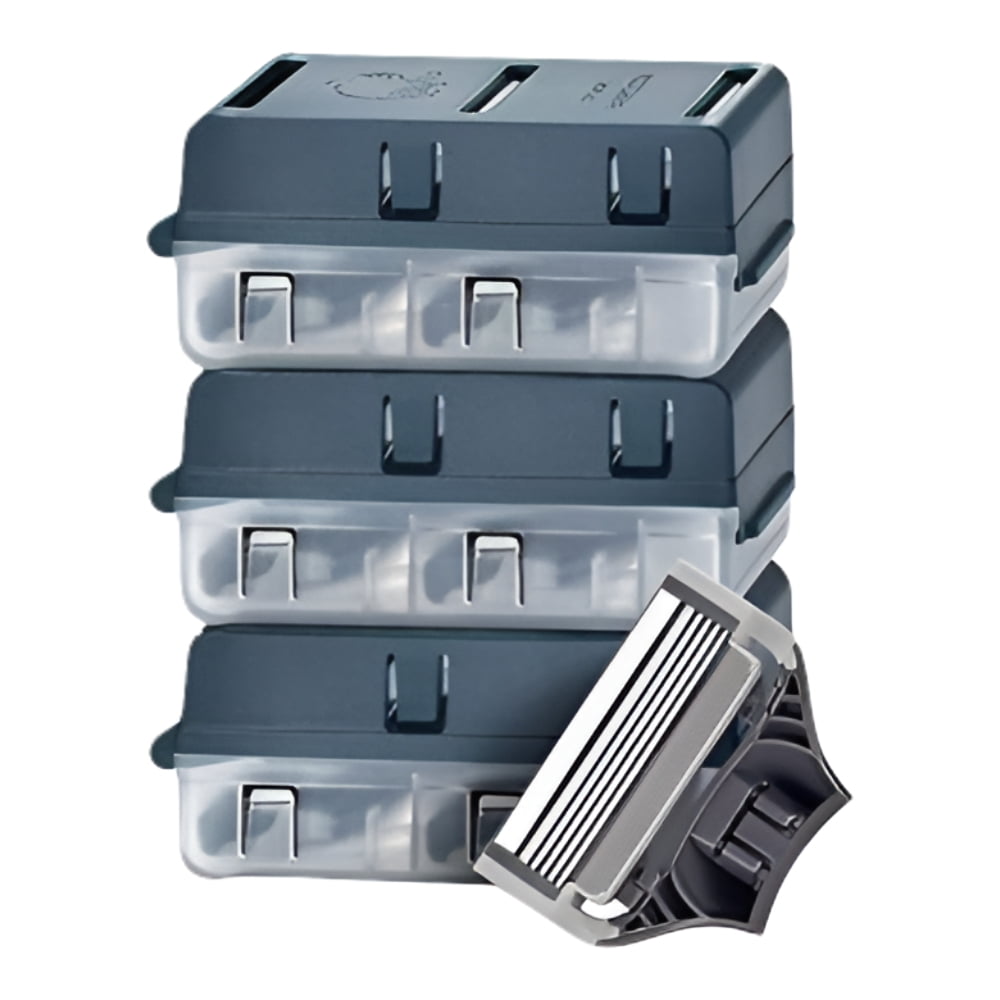 Harrys Razor Blades (3 Packs of 4) in Durable Hinged Water Friendly Travel Cases