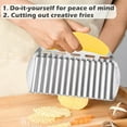 thumbnail image 2 of Large Crinkle Cutter French Fry Cutter, Large Wave Slicer Potato Wavy Chopper, Stainless Steel Vegetable Crinkle Cutting Onion Chopping Tool with Handle for Cucumber, Kitchen Dicer Gadgets, 2 of 10