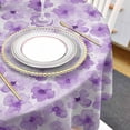 thumbnail image 4 of Purple Spring Floral Round Tablecloth 60 Inch - Waterproof Fabric Table Cloth Protector, Watercolor Summer Botanical Tablecloths Washable Table Cover for Kitchen Banquet Coffee Table Party, 4 of 6