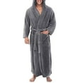 thumbnail image 1 of Mens Fleece Hooded Soft Bathrobe, 1 of 1