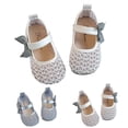 thumbnail image 7 of Gpaecead Girls Mesh Mary Jane Flats Plaid Bow Strap Breathable Summer Casual Soft Sole Non Slip Beach Shoes, B-White, 7 of 7