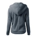 thumbnail image 3 of Tiqkatyck Winter Jackets for Women, Women Winter Plush Coat Cotton Zipper Hooded Coat Wool Warm Coat Women's Coat Fleece Jacket Women, Winter Coats for Women Light Gray L, 3 of 5