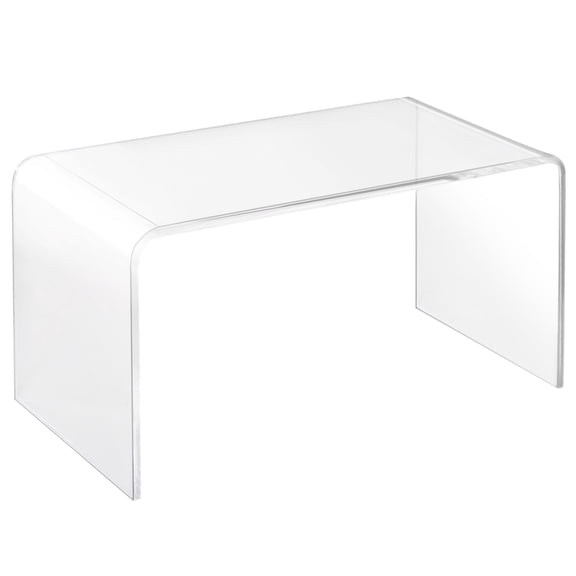 32" C-Shape Acrylic Coffee Table, 0.5 Inch Thick Lucite Waterfall End Table for Living Room, Modern Clear Tea Table