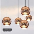 thumbnail image 4 of Lámpara colgante de bola de cristal creativa moderna, lámpara de techo para decoración del hogar para dormitorio, sala de estar, pasillo, cocina, comedor, pasillo, escaleras, diámetro 25 cm, 4 of 5