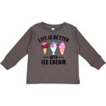 thumbnail image 3 of Inktastic Life is Better with Ice Cream Boys or Girls Long Sleeve Toddler T-Shirt, 3 of 5