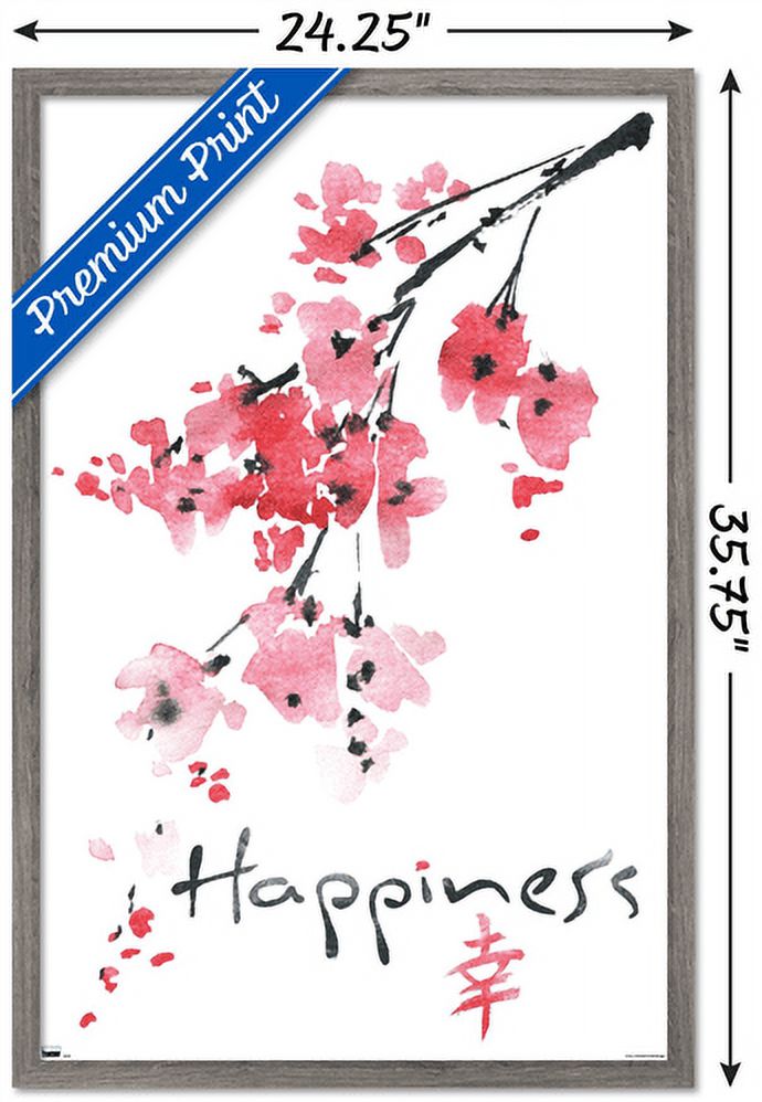 Sakura Tree - Happiness Wall Poster, 22.375" x 34", Framed