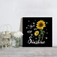 thumbnail image 4 of Square Wall Art Canvas Oil Painting, Sunflower Bees You Are My Sunshine Black Office Artworks for Bedroom Living Room Bathroom Home Decor, Stretched and Wooden Ready to Hang, 12x12 Inch, 4 of 6