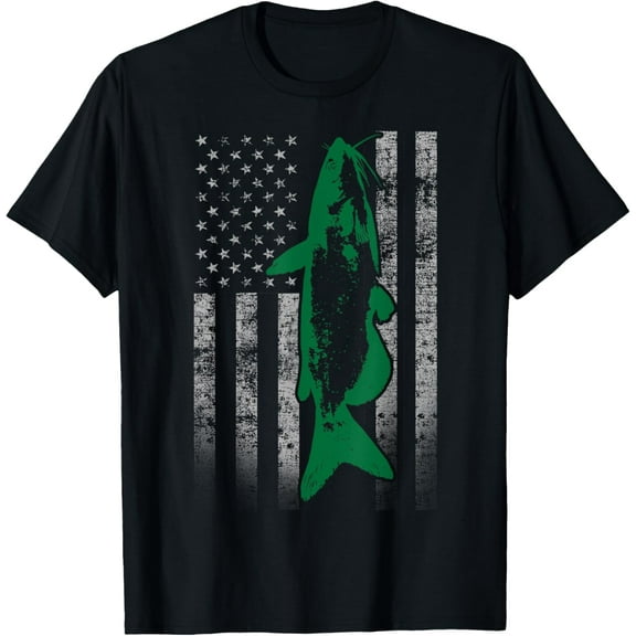Cool Catfish Shirt - Catfish Flag Tshirt for Catfishermen