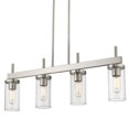 thumbnail image 1 of Golden Lighting 7011-LP PW-CLR Winslett Linear Pendant in Pewter with Ribbed Clear Glass Shade, 1 of 1