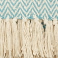 thumbnail image 3 of Storm Blue Handloom Chevron Throw, 3 of 3