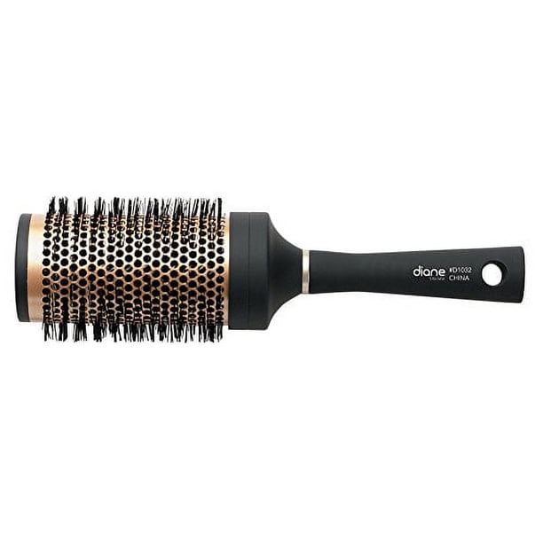 Diane Gold Cepillo térmico para el cabello con barril de cerámica de 2,25 pulgadas para secar y peinar el cabello rizado, liviano, fácil de usar para un peinado profesional o en casa