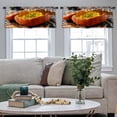 thumbnail image 4 of LALILO Kitchen Curtain Valance Fresh Pumpkin Soup Halloween Rod Pocket Window Curtain 52"x 18" Set of 2, 4 of 5