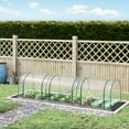 thumbnail image 2 of 11' X 3' X 2.5' Mini Greenhouse,Two Doors, The Greenhouse Tent Provides Four Zipper Doors, Portable Tunnel GreenHouse with Roll-Up Zippered Doors, UV Waterproof Cover, Steel Frame, Clear, 2 of 9