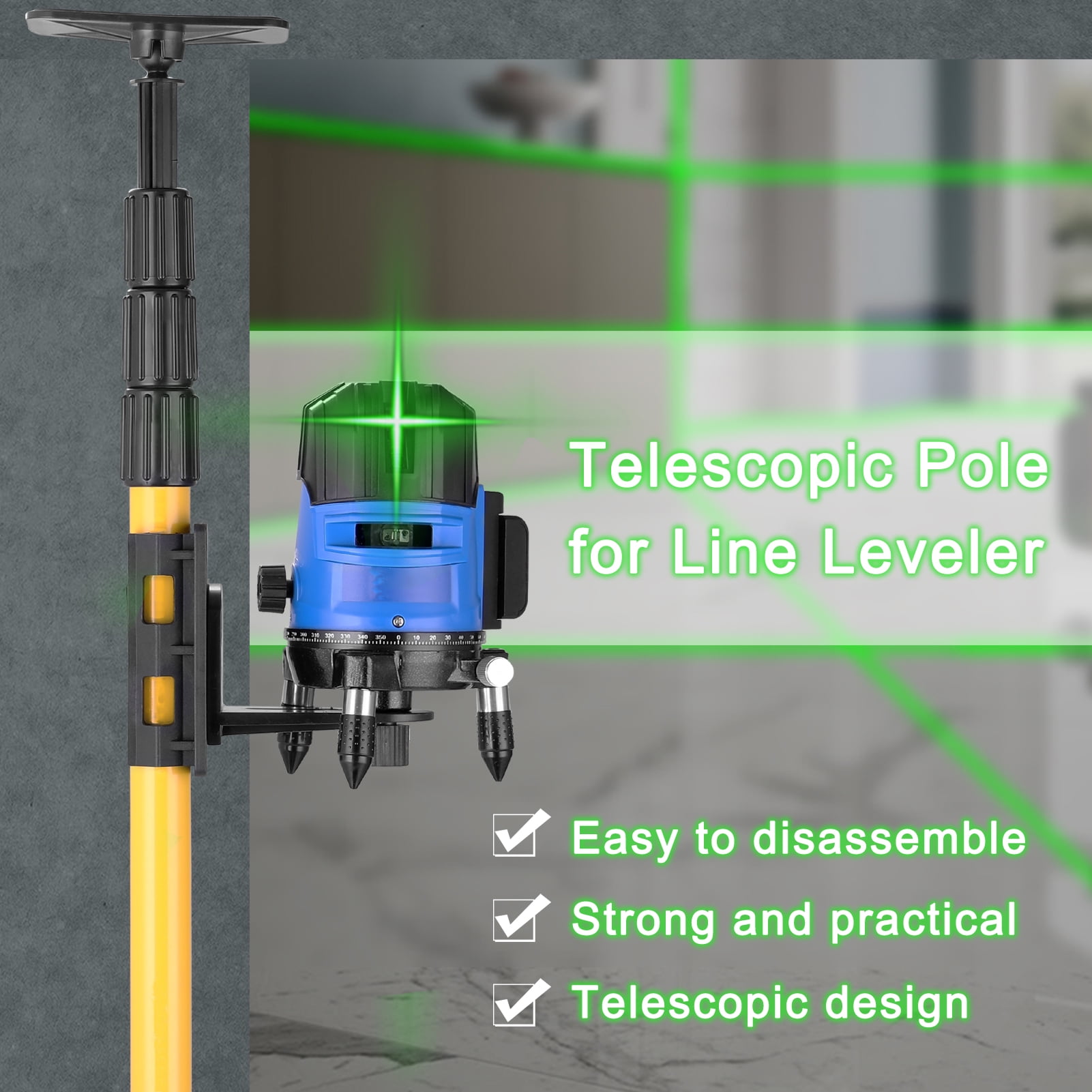 Telescopic Pole,Support 1/4''and 5/8'' Dsfen Pole Line Alloy Adjustable Lift Stand Support 1/4''and Rod Lift Lder Stand Buzhi Xibany Line Alnum Alloy