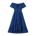 thumbnail image 6 of Lnmiateer Solid Retro Puff Sleeve Fitted Waist Ruffled Hem Midi Dress Ladies Soft Wrinkle Resistant Fabric Autumn Winter Dating City Travel Going Out Outfit, 6 of 6