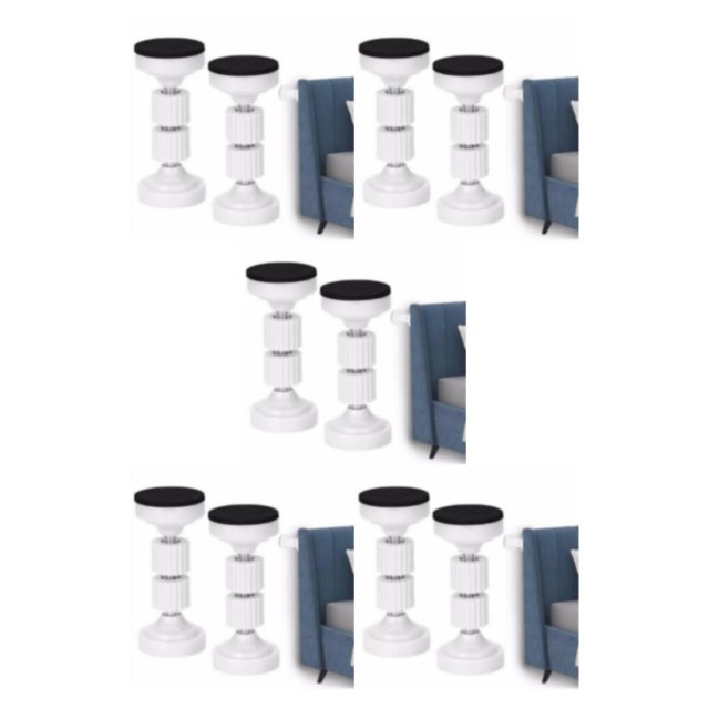 Guardoinrt 2pack/lot Easy Installation And Adjustable Threaded Bed Frame Headboard Stopper Wall Exquisite white/7.7-9cm 5Set