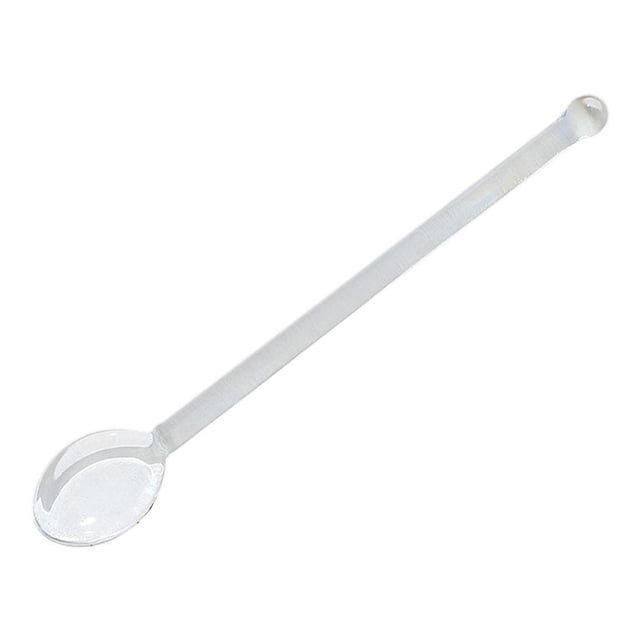 Cucharas de té de vidrio, cucharillas de té de vidrio borosilicato, aptas para lavavajillas, cuchara de té helado de vidrio Claro