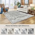 thumbnail image 2 of Boho Vintage Round Rug ft- Faux Wool Dreely Washable Area Rug Small Distressed Throw Rugs Floor Carpet for Door Mat Entryway Bedrooms Laundry (Round - ; Diameter Border ), 2 of 6