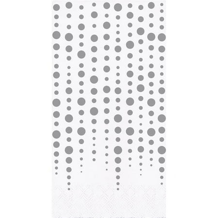 Creative Converting 339895 Silver 25th Anniversary Dinner Napkins, 16 Count