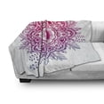 thumbnail image 3 of Mandala Soft Flannel Fleece Throw Blanket, Yin and Yang Lotus Mystic Themed Chinese Crown of Leaves Motif, Cozy Plush for Indoor and Outdoor Use, 50" x 70", Violet Magenta Pink, by Ambesonne, 3 of 6